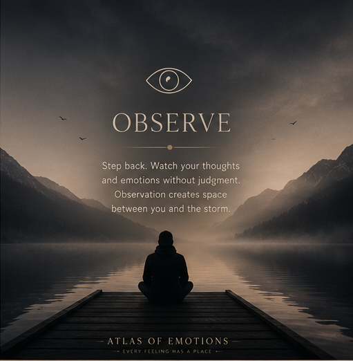 Observe — watch your thoughts without judgment